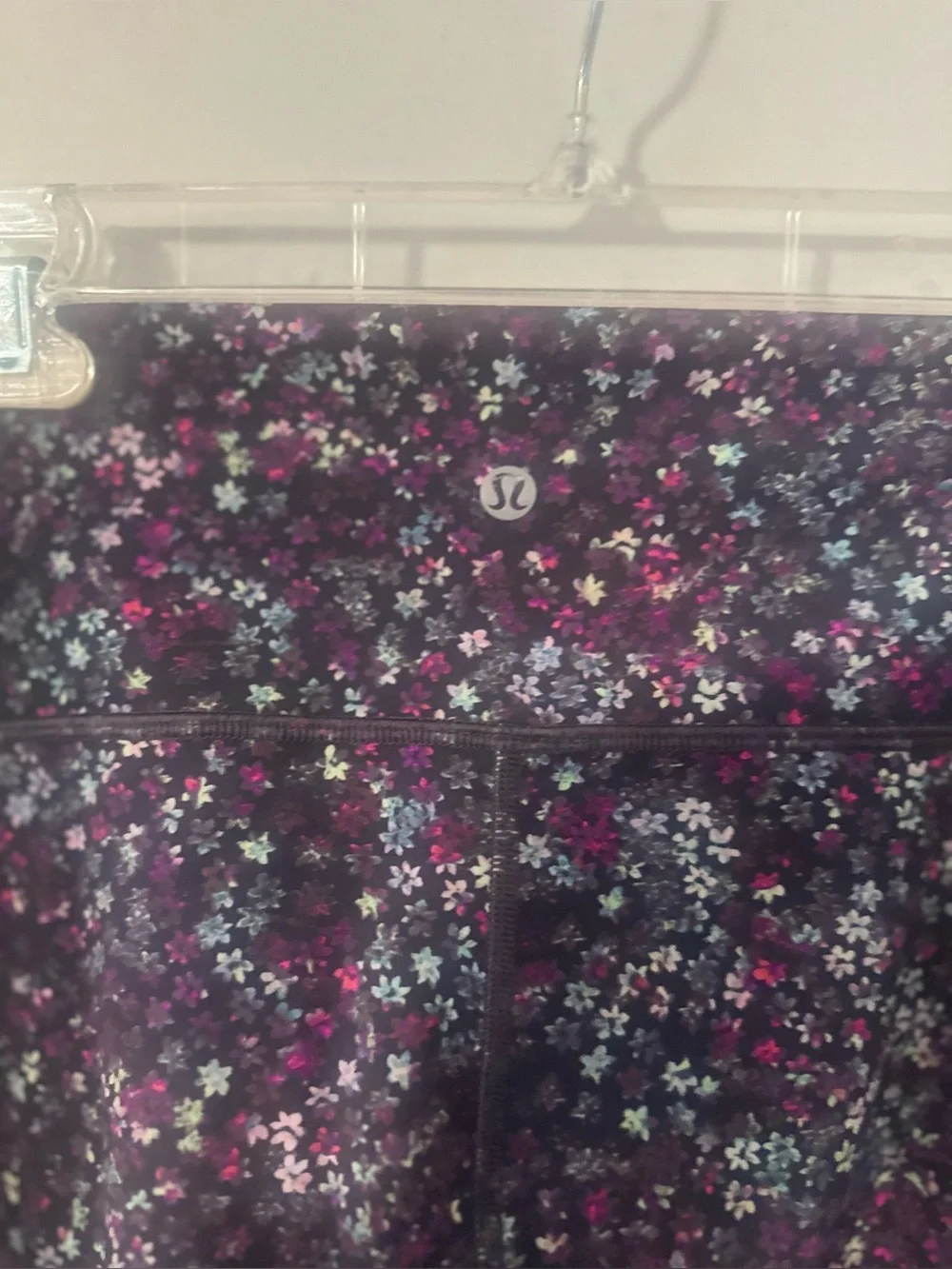 NWOT Womens‎ Lululemon High Rise Tight Floral Pink Purple Athleisure Leggings 14